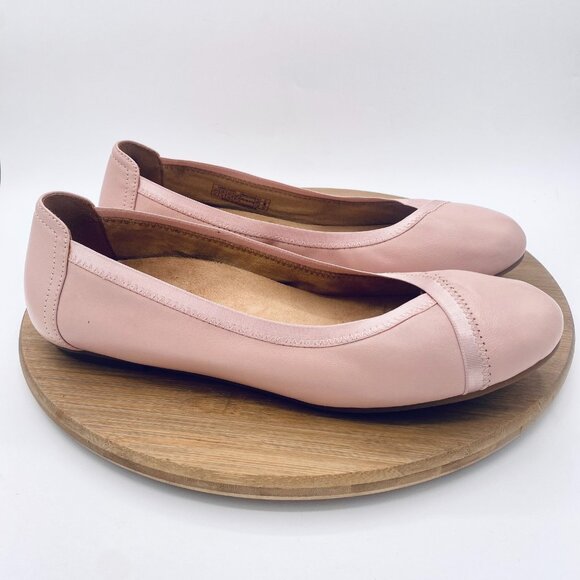 Vionic Shoes Womens 10 Pink Leather Orthotic Ballet Flats Caroll - Picture 1 of 12